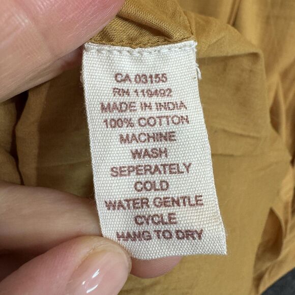 April Cornell My Dear Austin Dress Women's XL Gold Cotton Boho Prairie Maxi - Picture 10 of 10